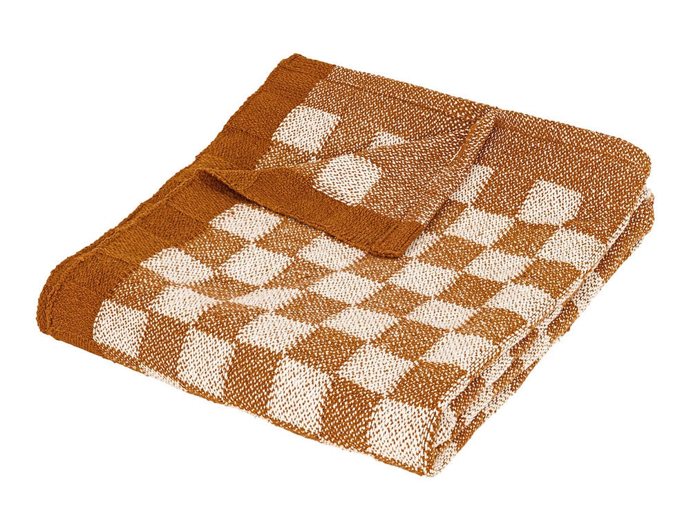 Κουβέρτες & Ριχτάρια Throw Knit Checked Cor 130X180 Atmosphera 204456