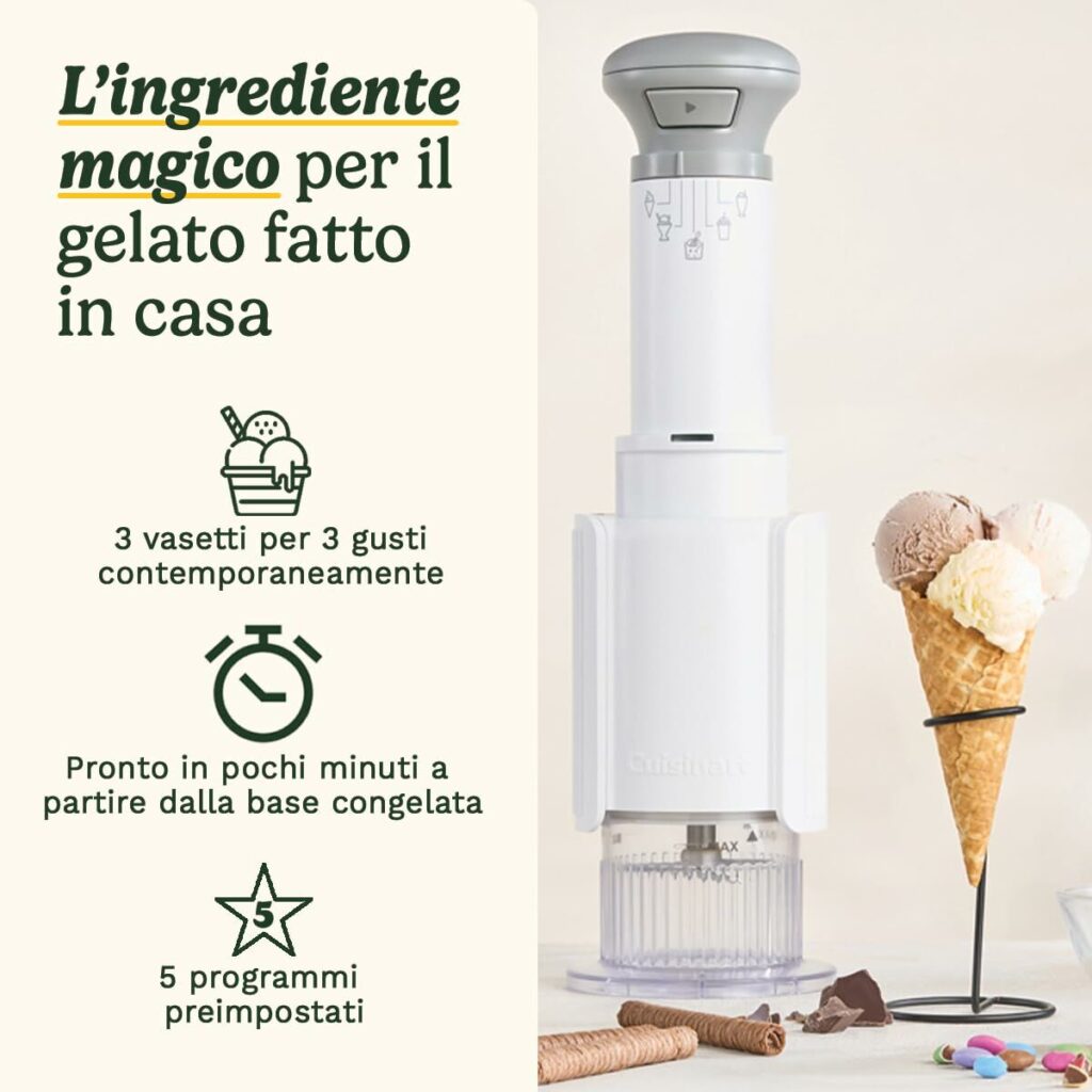 Παγωτιέρα Cuisinart ICEFD10E Λευκό Πλαστική ύλη 1 L 3,3 L 1L