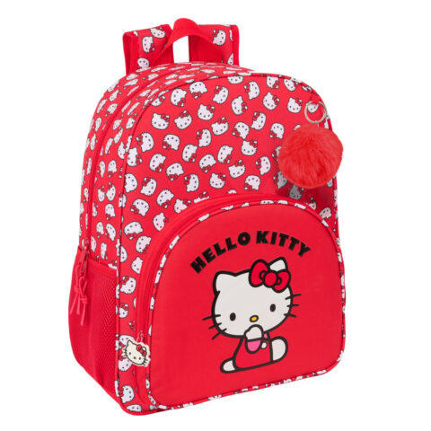 Σχολική Τσάντα Hello Kitty Iconic Λευκό Κόκκινο 33 x 42 x 14 cm