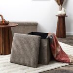 Σκαμπό & Πουφ Coffre Pouf Pliable Cotele Scott Taupe M4 Hd0274Dm