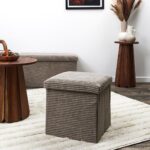 Σκαμπό & Πουφ Coffre Pouf Pliable Cotele Scott Taupe M4 Hd0274Dm