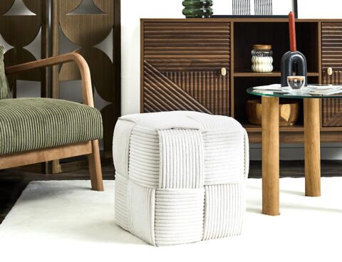 Σκαμπό Scott Home Deco Factory - 36X38Cm - Μπεζ