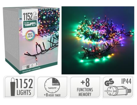 1152 Led Φωτάκια - 14.9 Μέτρα - Χρονοδιακόπτης - Πολύχρωμο