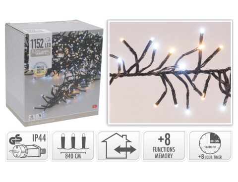 1152 Led Φωτάκια - 8.4 Μέτρα - Χρονοδιακόπτης - Λευκό, Θερμό Λευκό