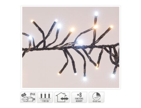 1512 Led Φωτάκια - 11 Μέτρα - Χρονοδιακόπτης - Λευκό, Θερμό Λευκό