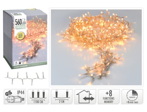 560 Led Φωτάκια - 11 Μέτρα - Χρονοδιακόπτης - Θερμό Λευκό