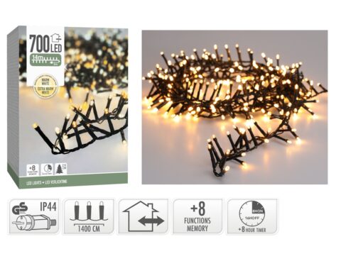 700 Led Φωτάκια - 14 Μέτρα - Χρονοδιακόπτης - Θερμό Λευκό