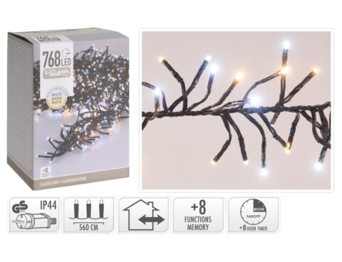 768 Led Φωτάκια - 5.6 Μέτρα - Χρονοδιακόπτης - Λευκό, Θερμό Λευκό