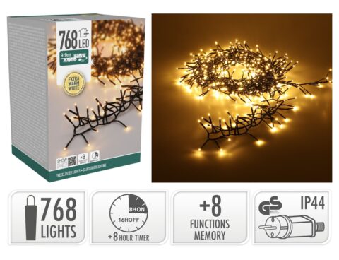 768 Led Φωτάκια - 9.9 Μέτρα - Χρονοδιακόπτης - Θερμό Λευκό
