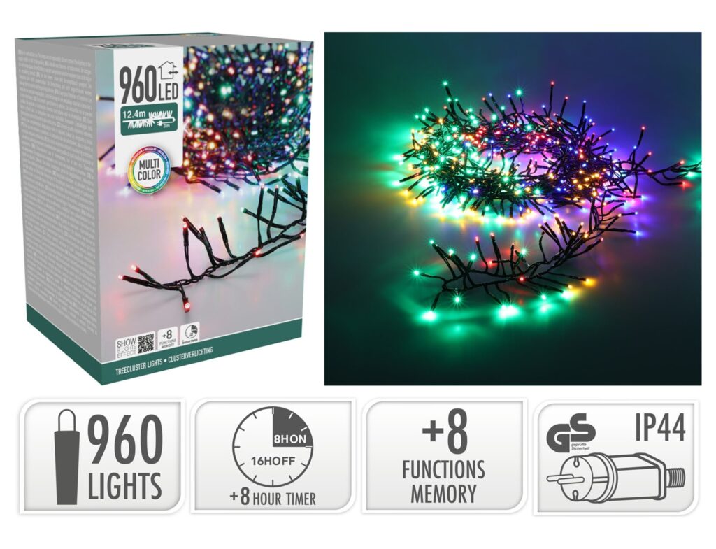 960 Led Φωτάκια - 12.4 Μέτρα - Χρονοδιακόπτης - Πολύχρωμο