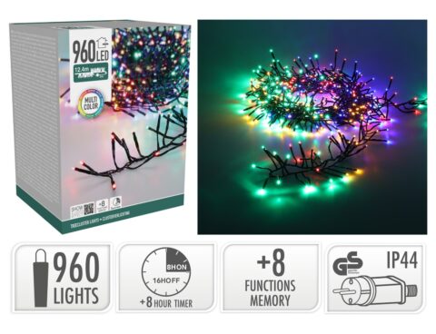 960 Led Φωτάκια - 12.4 Μέτρα - Χρονοδιακόπτης - Πολύχρωμο