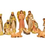 Χριστουγεννιάτικες Φιγούρες Crib Set Of 10, Made Of Poly Colorful (H) 4-15Cm