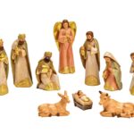 Χριστουγεννιάτικες Φιγούρες Crib Set Of 10, Made Of Poly Colorful (H) 4-15Cm