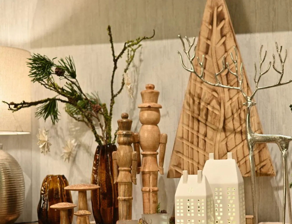 Διακόσμηση & Deco Σε Εορταστικό Πνεύμα Fir Tree Paulownia Wood Natural