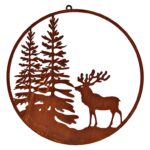 Διακόσμηση & Deco Σε Εορταστικό Πνεύμα Wall Hanger Winter Forest Deer Decor Rusty Finish,