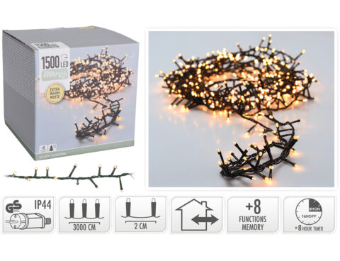 Διακοσμητικά Λαμπάκια Led Micro Cluster 1500Led Extra Ww Ax8560360