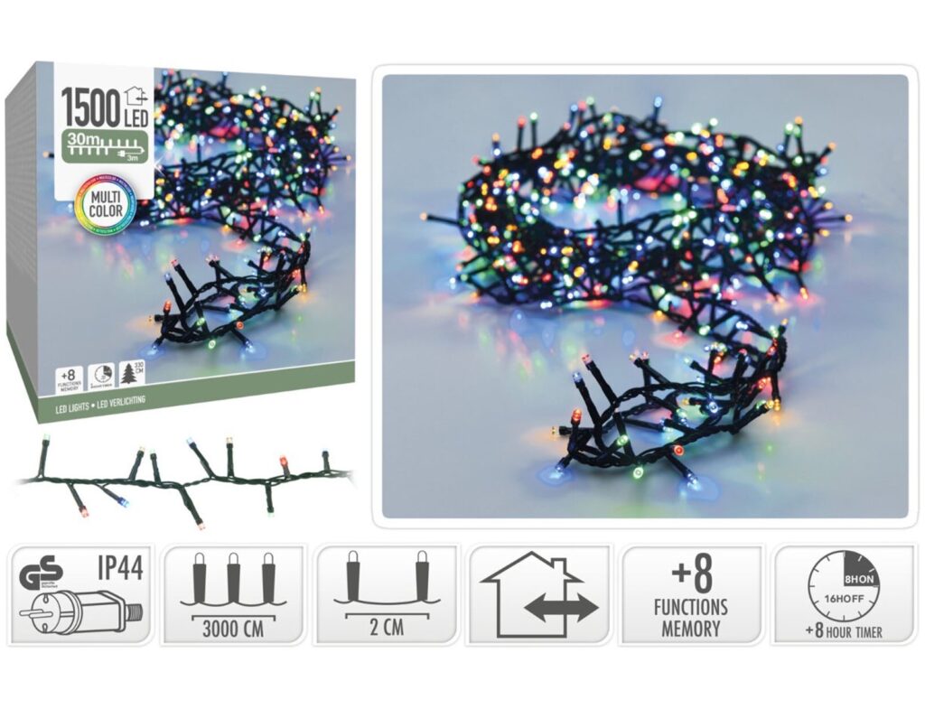 Διακοσμητικά Λαμπάκια Led Microcluster 1500Led Multi 30M Ax8560260
