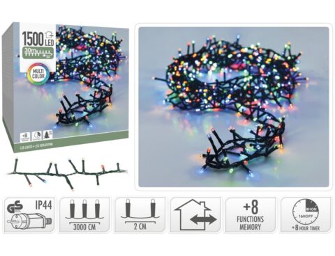 Διακοσμητικά Λαμπάκια Led Microcluster 1500Led Multi 30M Ax8560260
