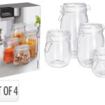 Δοχεία Τροφίμων Storage Jar Glass Set Of 4Pcs Cd4000300