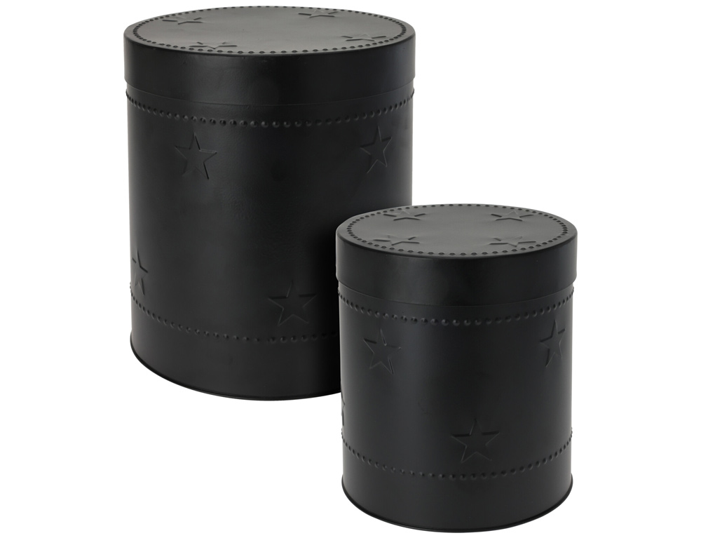 Δοχεία Τροφίμων Storage Tin Set H &Amp; S Collection 2Pcs Mat Black Fz