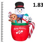 Εορταστική Διακόσμηση Μεγάλου Μεγέθους Snowman In Cup Inflatable Dif000290
