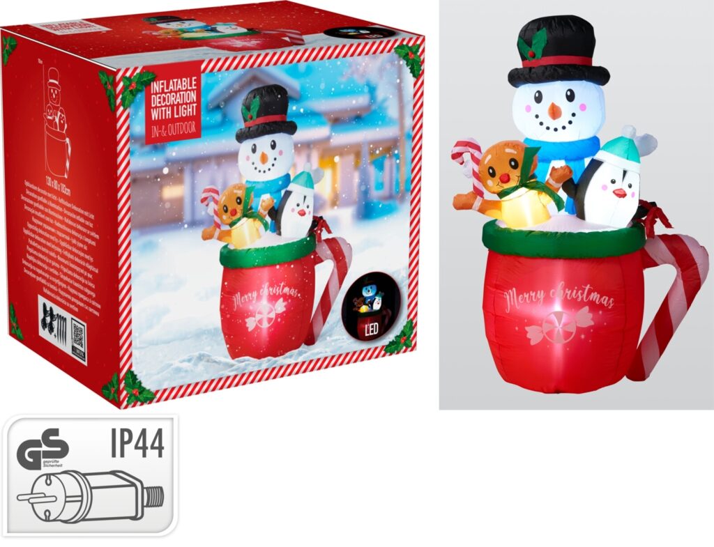 Εορταστική Διακόσμηση Μεγάλου Μεγέθους Snowman In Cup Inflatable Dif000290