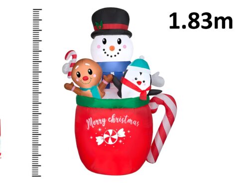 Εορταστική Διακόσμηση Μεγάλου Μεγέθους Snowman In Cup Inflatable Dif000290