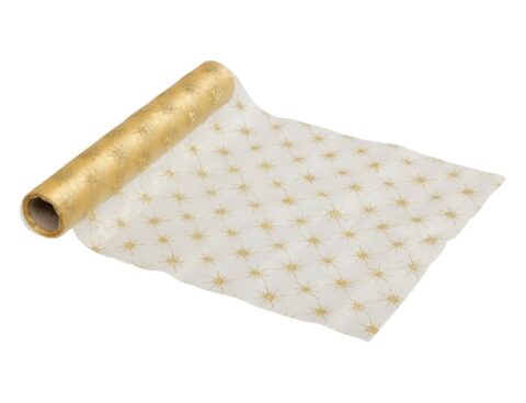 Εορταστικό Τραπέζι Gold Star Organza Roll 28X500 Atmosphera 199324
