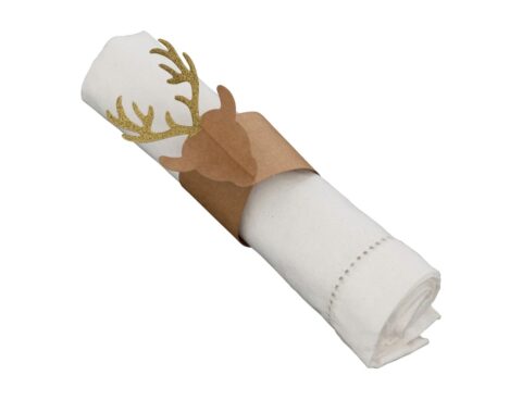 Εορταστικό Τραπέζι Napkin Ring Kraft Reindeer X8 Atmosphera 191100