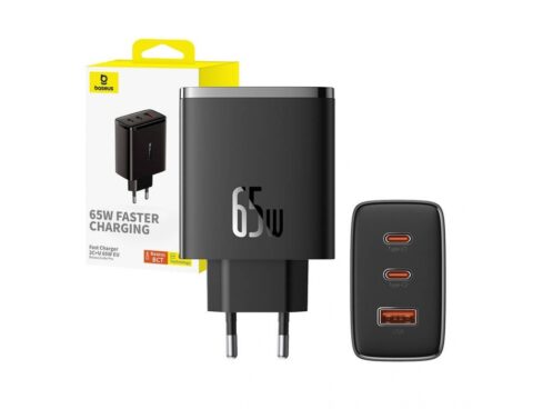 Φορτιστές & Καλώδια Φόρτισης Συσκευών Baseus Φορτιστής Os-Cube Pro 2Xusb-C + Usb, 65W (M