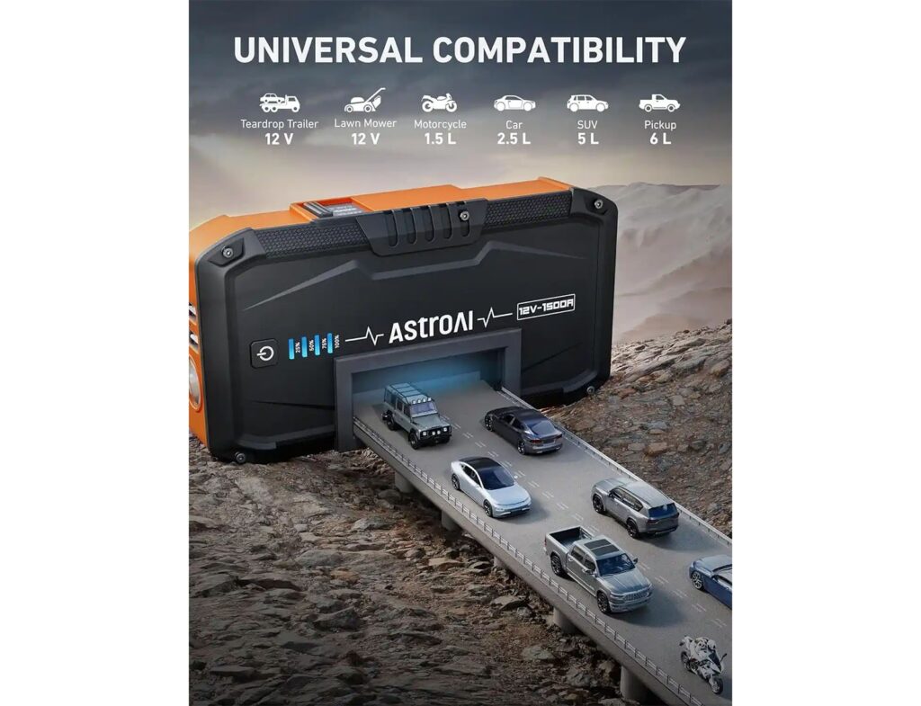 Ηλεκτρικές Τρόμπες  3 In 1 Jump Starter Power Bank Sos Lights Astroai