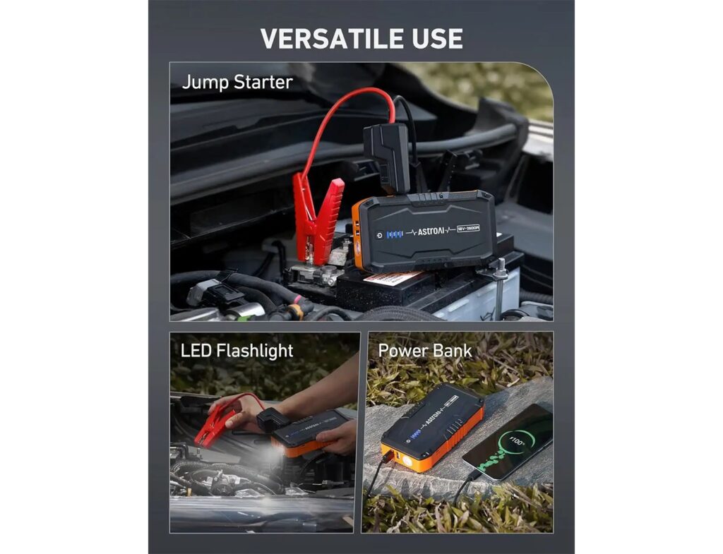 Ηλεκτρικές Τρόμπες  3 In 1 Jump Starter Power Bank Sos Lights Astroai