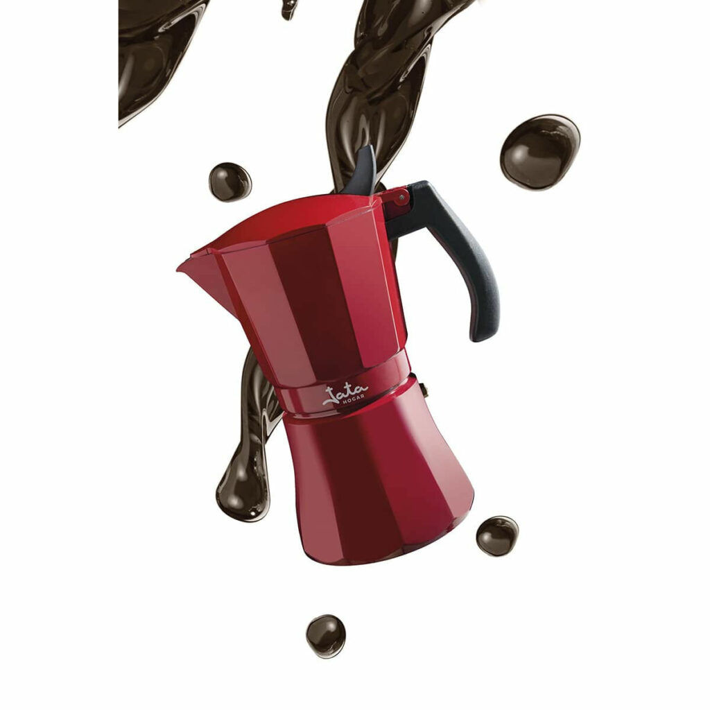 Ιταλικη καφετιερα JATA Cafetera de inducción roja vulcano Κόκκινο Αλουμίνιο 12 Kopper (1 μονάδα)