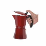 Ιταλικη καφετιερα JATA Cafetera de inducción roja vulcano Κόκκινο Αλουμίνιο 12 Kopper (1 μονάδα)