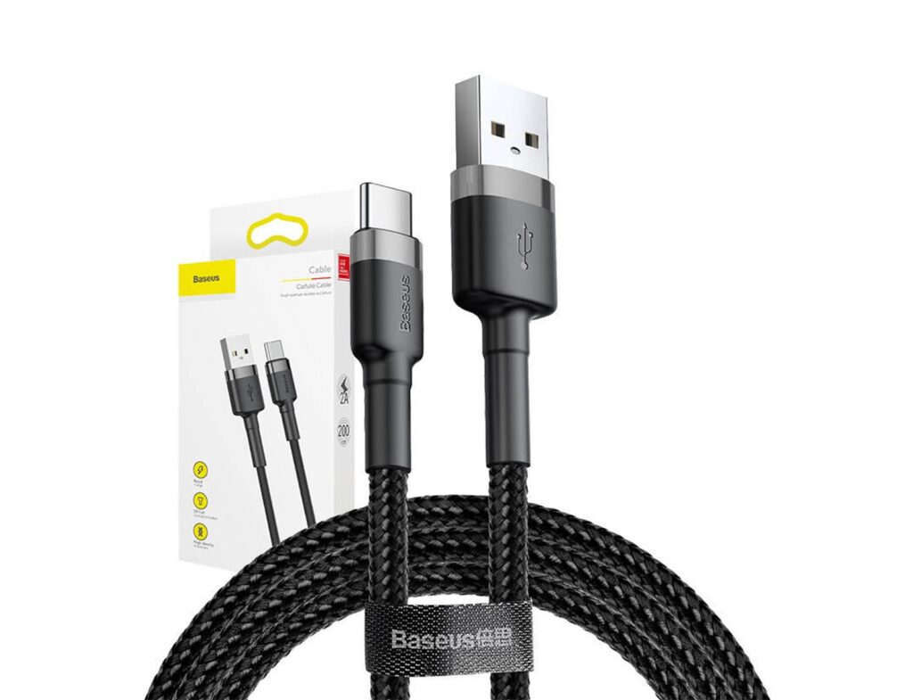 Καλώδιο Baseus Usb-C - 2Α - 2M - Γκρι/ Μαύρο
