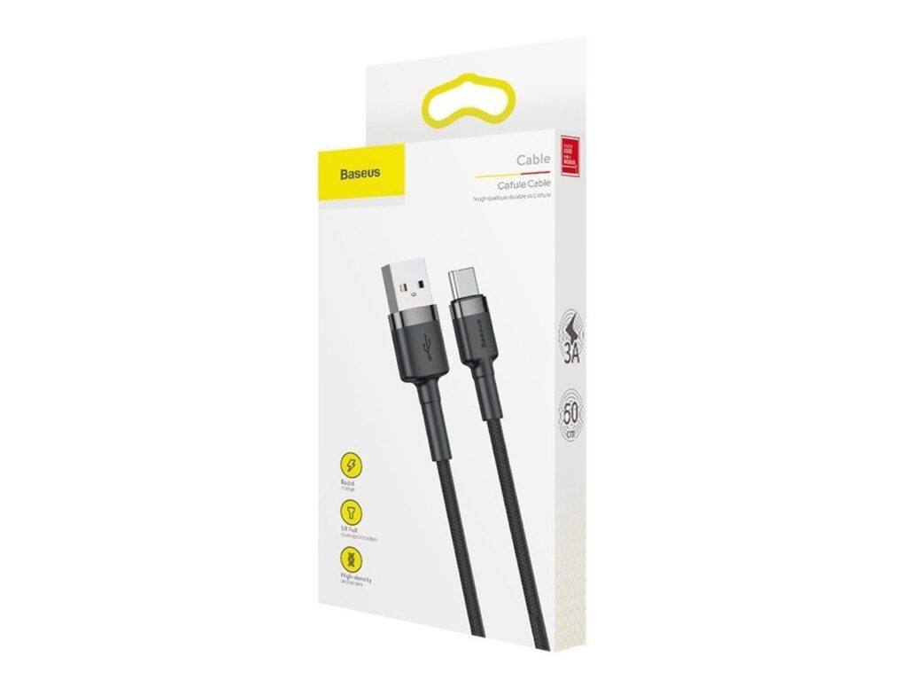 Καλώδιο Baseus Usb-C - 2Α - 2M - Γκρι/ Μαύρο