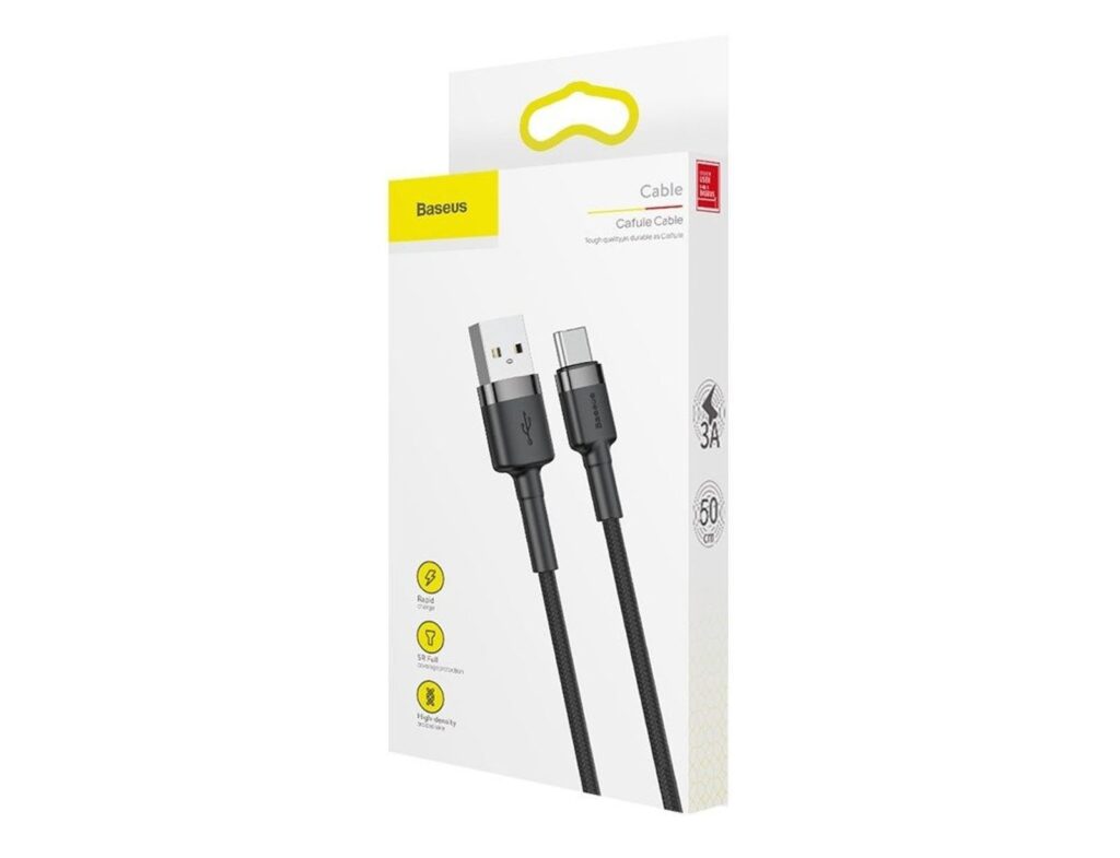 Καλώδιο Baseus Usb-C - 2Α - 3M - Μαύρο/Γκρι