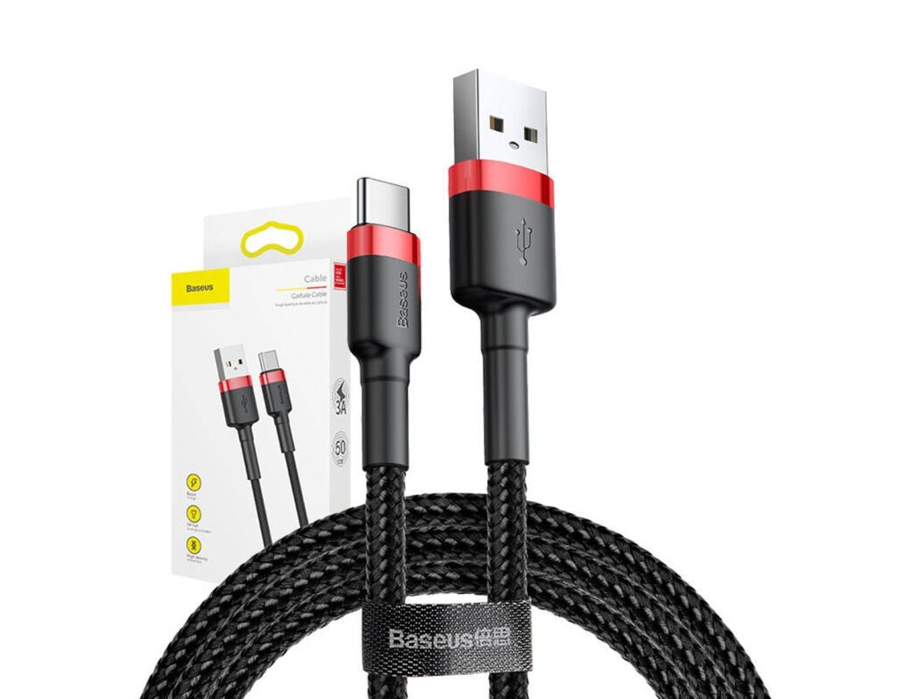 Καλώδιο Baseus Usb-C - 3Α - 0.5M - Κόκκινο/Μαύρο