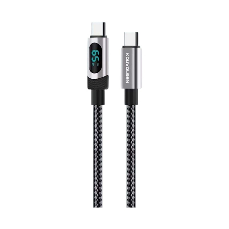 Καλώδιο φόρτισης & data με ψηφιακή οθόνη - USB Type-C σε Type-C - Super Fast Charge - X163 - 65W - 901639