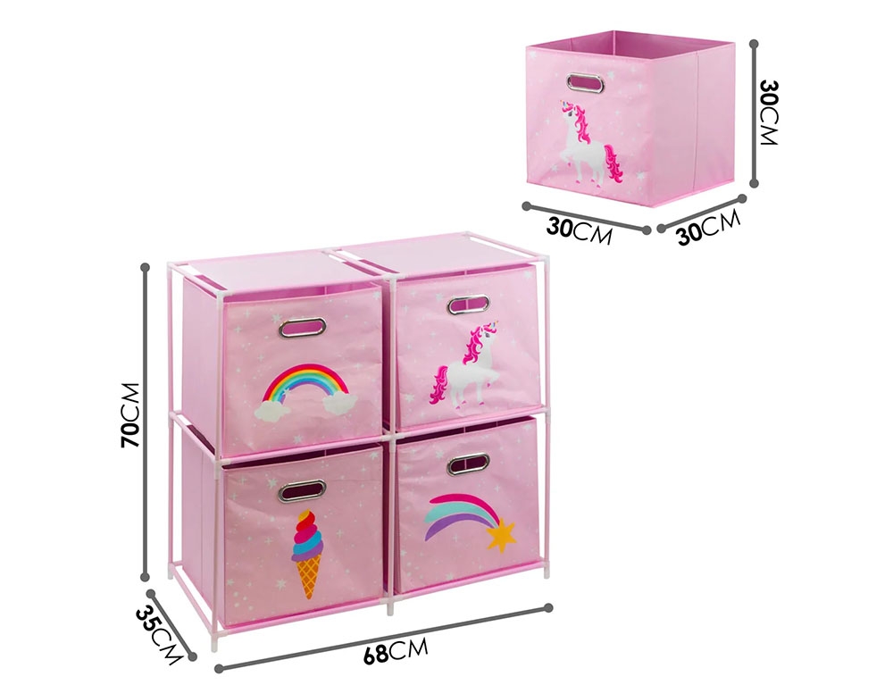 Παιδικό Δωμάτιο & Διακόσμηση Drawer Cabinet 4 Storage Boxes C80653200