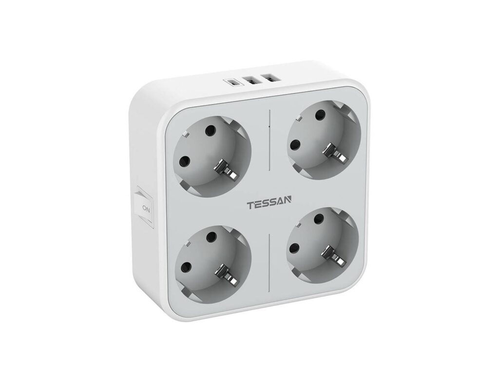 Πολύμπριζα Tessan Wall Socket Ts-302-De-C