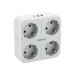Πολύμπριζα Tessan Wall Socket Ts-302-De-C
