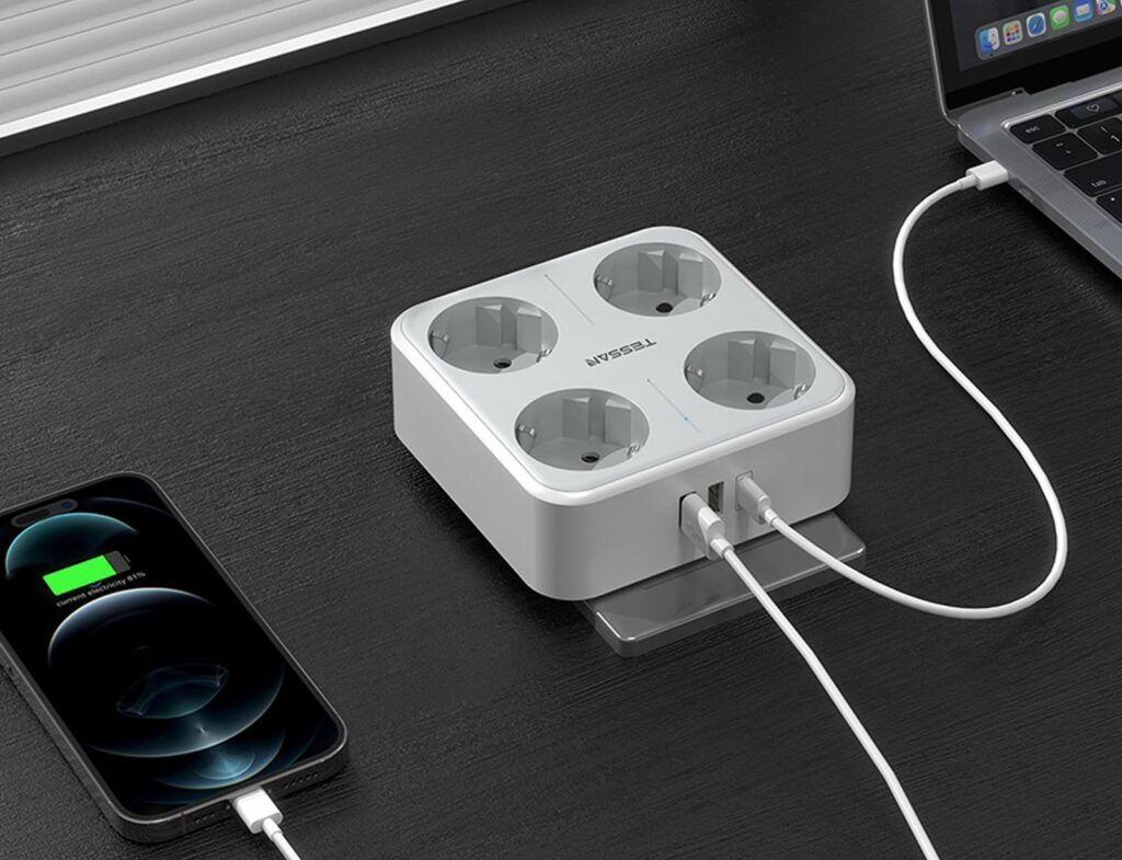 Πολύμπριζα Tessan Wall Socket Ts-302-De-C