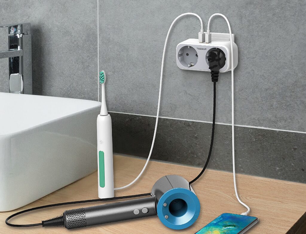 Πολύμπριζα Tessan Wall Socket Ts-Ws02De00