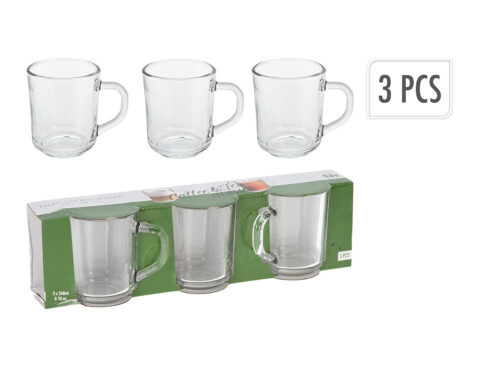 Ποτήρια, Κούπες & Κανάτες Coffee Tea Glass Set 3Pcs Ye5000040