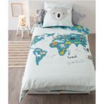 Σετ Παπλωματοθήκη-Μαξιλαροθήκη Atmosphera World Map - 140X200Cm - 2 Τμχ