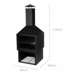 Τζακια Και Εστίες Φωτιάς Βεράντας - Κήπου Chimney Fireplace Metal H118Cm Cm7000290