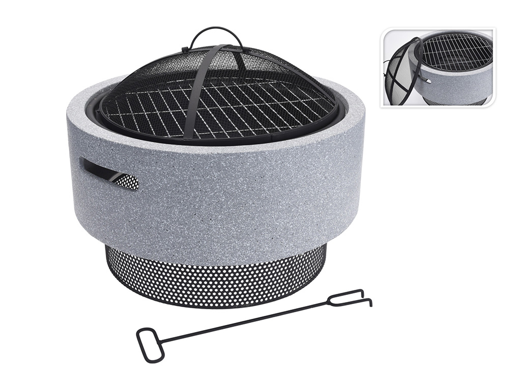 Τζακια Και Εστίες Φωτιάς Βεράντας - Κήπου Fire Bowl Mgo With Bbq Rack Cm7000140