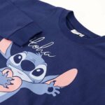 Unisex Φούτερ χωρίς Κουκούλα Stitch Σκούρο μπλε XS
