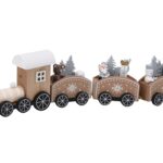 Vintage Ξύλινα Στολίδια Δέντρου  Wooden Train 31Cm Round Wagon